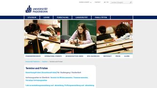 
                            9. Universität Paderborn - Termine und Fristen