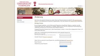 
                            3. Universität Tübingen - Passwort