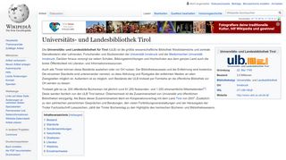 
                            6. Universitäts- und Landesbibliothek Tirol – Wikipedia