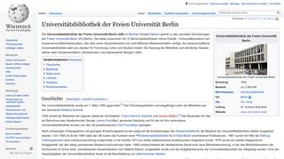 
                            11. Universitätsbibliothek der Freien Universität Berlin – Wikipedia