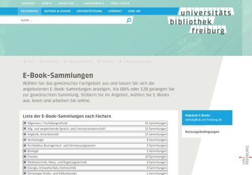 
                            4. Universitätsbibliothek Freiburg: E-Book-Sammlungen