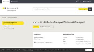 
                            11. Universitätsbibliothek Stuttgart [Universität Stuttgart] - Serviceportal ...