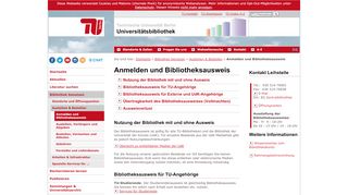 
                            3. Universitätsbibliothek TU Berlin: Anmelden und Bibliotheksausweis