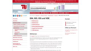 
                            12. Universitätsbibliothek TU Berlin: DIN, ISO, VDI und VDE