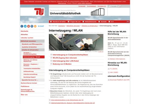 
                            9. Universitätsbibliothek TU Berlin: Internetzugang / WLAN