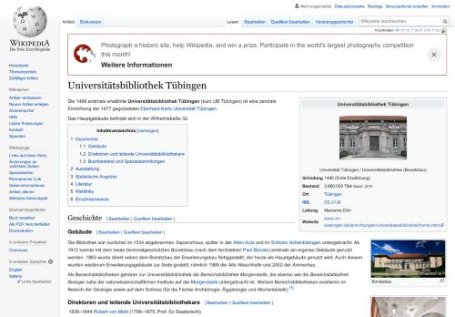 
                            8. Universitätsbibliothek Tübingen – Wikipedia
