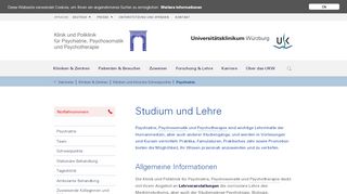 
                            10. Universitätsklinikum Würzburg - Psychiatrie: Lehrveranstaltungen