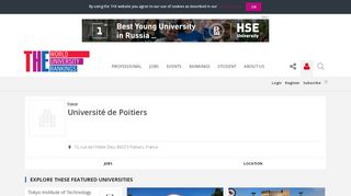 
                            12. Université de Poitiers World University Rankings | THE