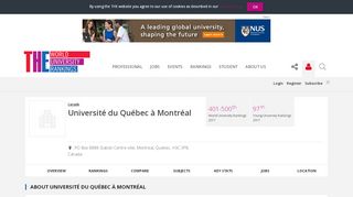 
                            11. Université du Québec à Montréal World University Rankings | THE