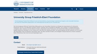 
                            11. University Group Friedrich-Ebert Foundation: University of Hohenheim