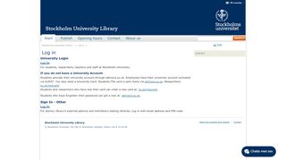 
                            3. University Login - Stockholms universitetsbibliotek