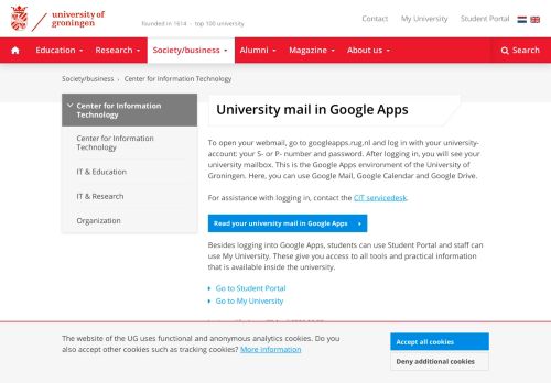 
                            1. University mail in Google Apps | Center for Information Technology ...