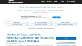 
                            10. University of Abuja Portal | www.unibuja.com News - MySchoolGist