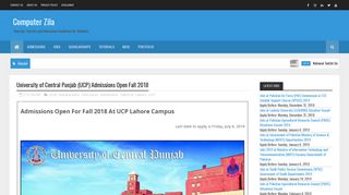 
                            10. University of Central Punjab (UCP) Admissions Open Fall ...