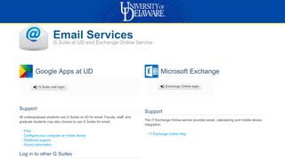 
                            13. University of Delaware: Email Services, G Suite at UD and Exchange ...