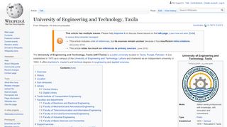 
                            11. University of Engineering and Technology, Taxila - Wikipedia