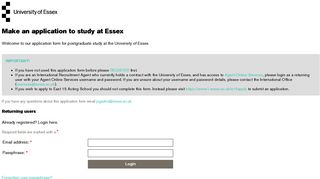 
                            9. University of Essex | Postgraduate Application