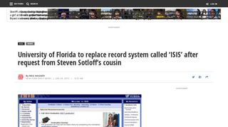 
                            12. University of Florida to replace record system called 'ISIS' after request ...