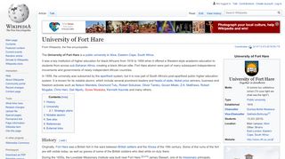 
                            3. University of Fort Hare - Wikipedia