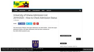 
                            5. University of Ghana Admission List 2019/2020 – How to Check ...