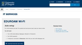 
                            12. University of Glasgow - MyGlasgow - IT Services - eduroam Wi-Fi