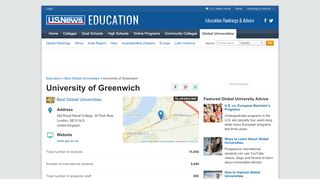 
                            10. University of Greenwich in United Kingdom - US News Best Global ...