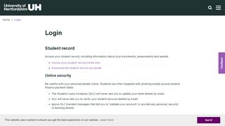 
                            10. University of Hertfordshire | Login