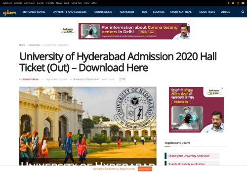 
                            4. University of Hyderabad Admission 2018 Hall Ticket (Released ...