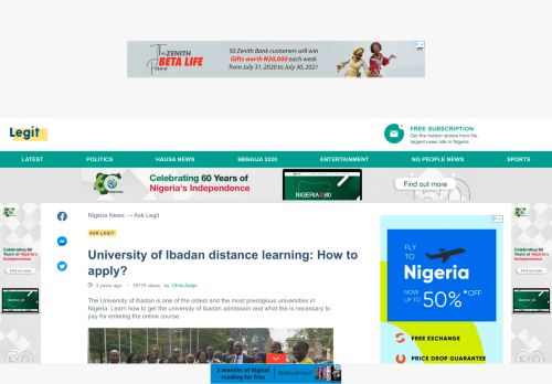 
                            7. University of Ibadan distance learning: How to apply? ▷ Legit.ng