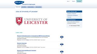 
                            7. University of Leicester Jobs on jobs.ac.uk