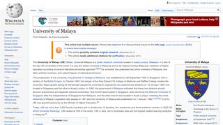 
                            6. University of Malaya - Wikipedia