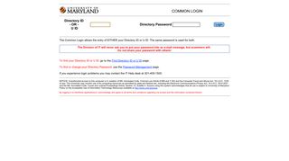 
                            2. University of Maryland Common Login