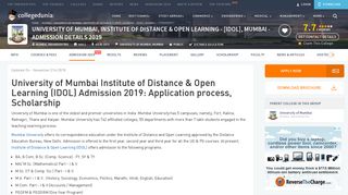 
                            12. University of Mumbai, Institute of Distance & Open Learning - [IDOL ...