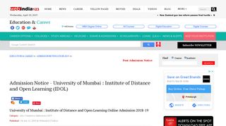 
                            10. University of Mumbai : UG/PG Admission 2019, Admission to ... - Career