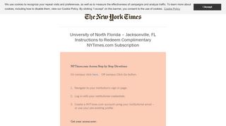 
                            6. University of North Florida - Access NYT « The New York Times in ...