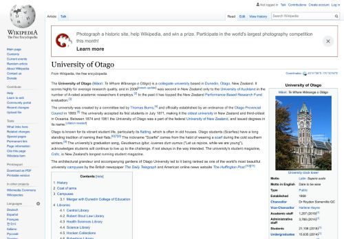 
                            8. University of Otago - Wikipedia