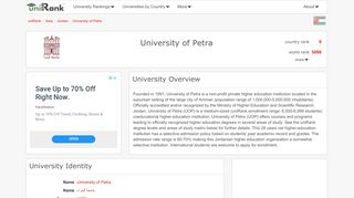 
                            8. University of Petra | Ranking & Review - uniRank