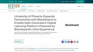 
                            10. University of Phoenix Expands Partnership with Blackboard to ...