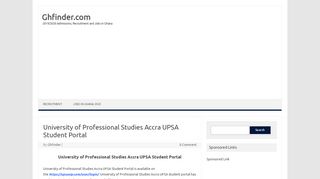 
                            12. University of Professional Studies Accra UPSA Student Portal ...