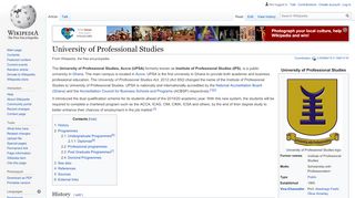 
                            12. University of Professional Studies - Wikipedia