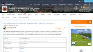 
                            6. University of Rajasthan (Uniraj) Result 2019: Exam form, Timetable ...