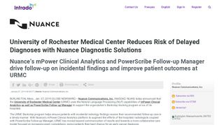 
                            11. University of Rochester Medical Center Reduces ... - Globe Newswire