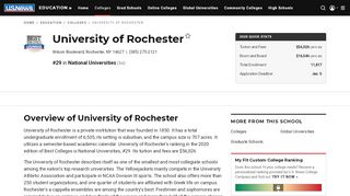 
                            12. University of Rochester - Profile, Rankings and Data | US News Best ...