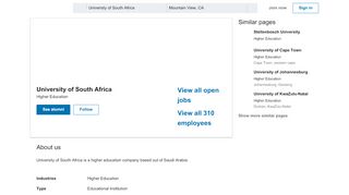 
                            8. University of South Africa | LinkedIn