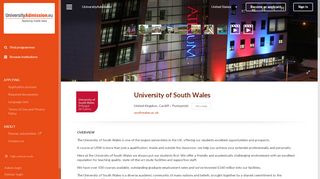 
                            7. University of South Wales - Apply online! - UniversityAdmission