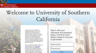 
                            7. University of Southern California | Applicant Login Page