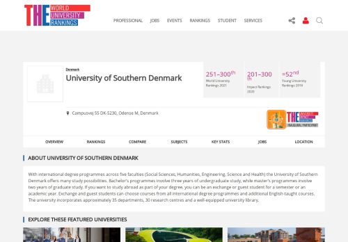 
                            7. University of Southern Denmark World University Rankings | THE