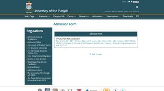
                            4. University of the Punjab - Admission Form