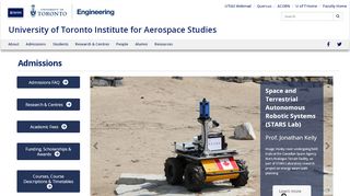 
                            2. University of Toronto Institute for Aerospace Studies Admissions - UTIAS