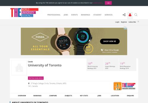 
                            11. University of Toronto World University Rankings | THE